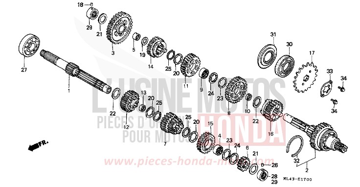 GETRIEBE von CB1300 Super Bold'or ABS SCHWARZ (NH1) von 1988